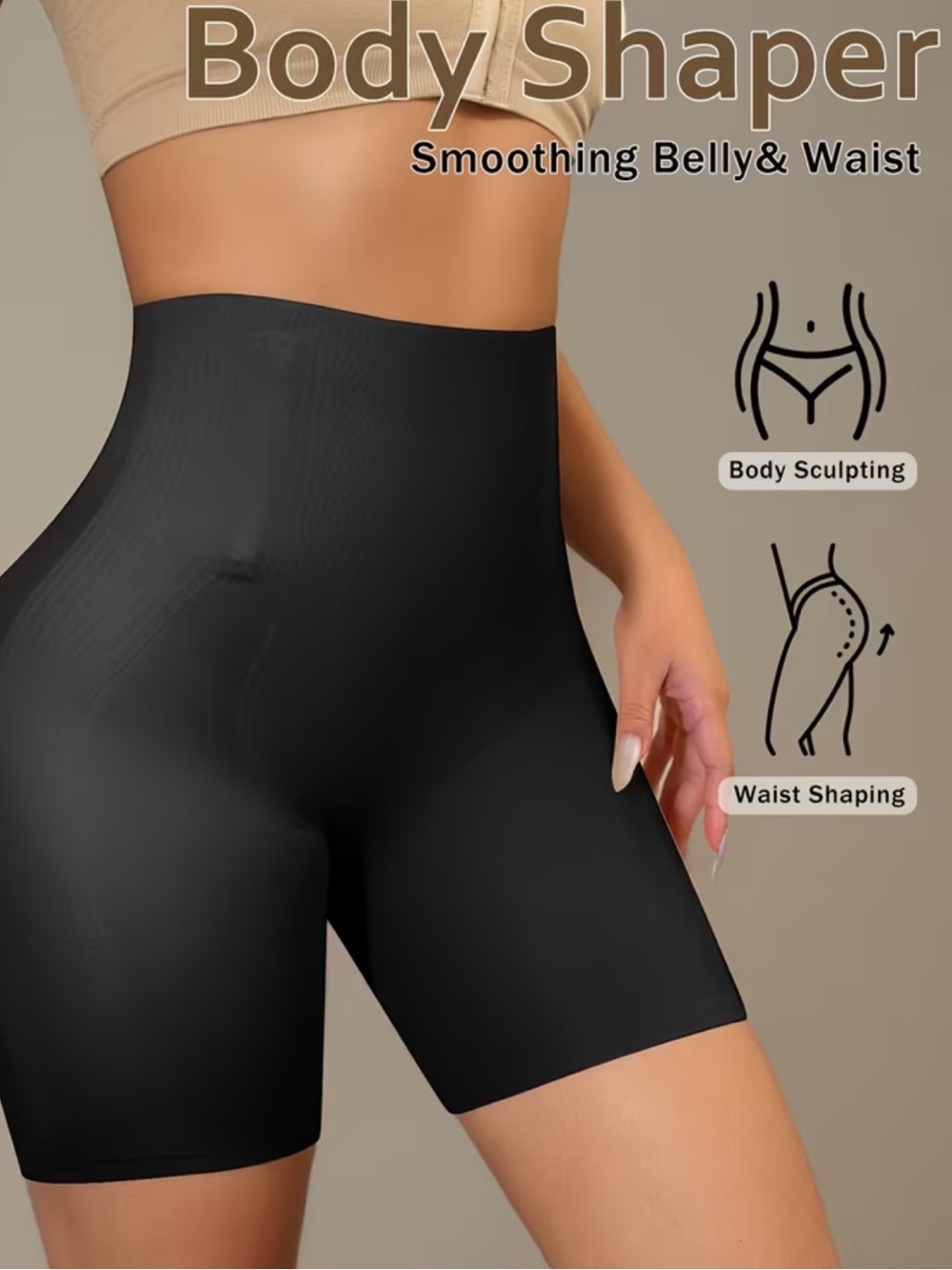 Affordable Fashion Finds Black High-Waist Shaping Shorts